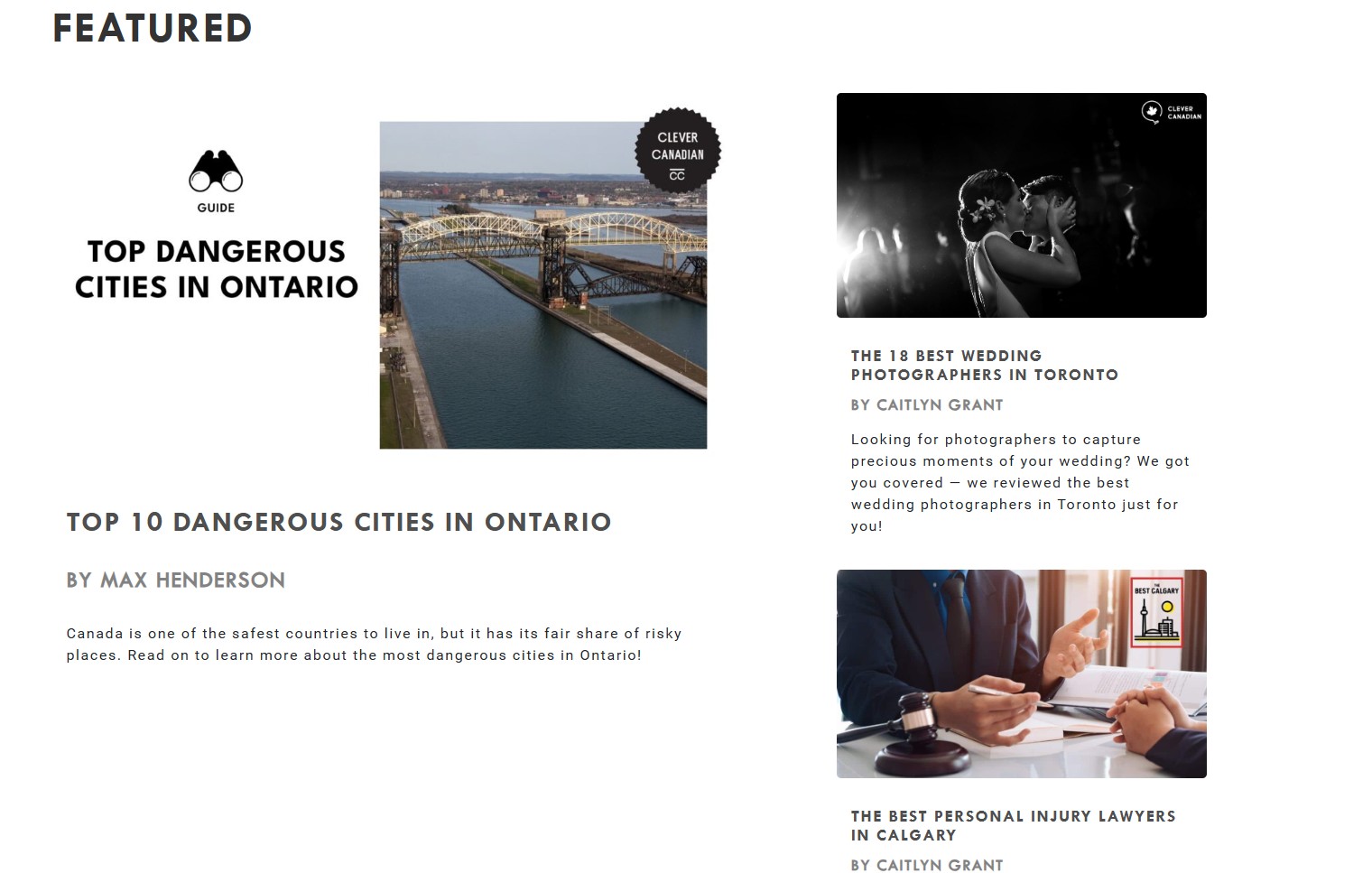 clever canadian featured section