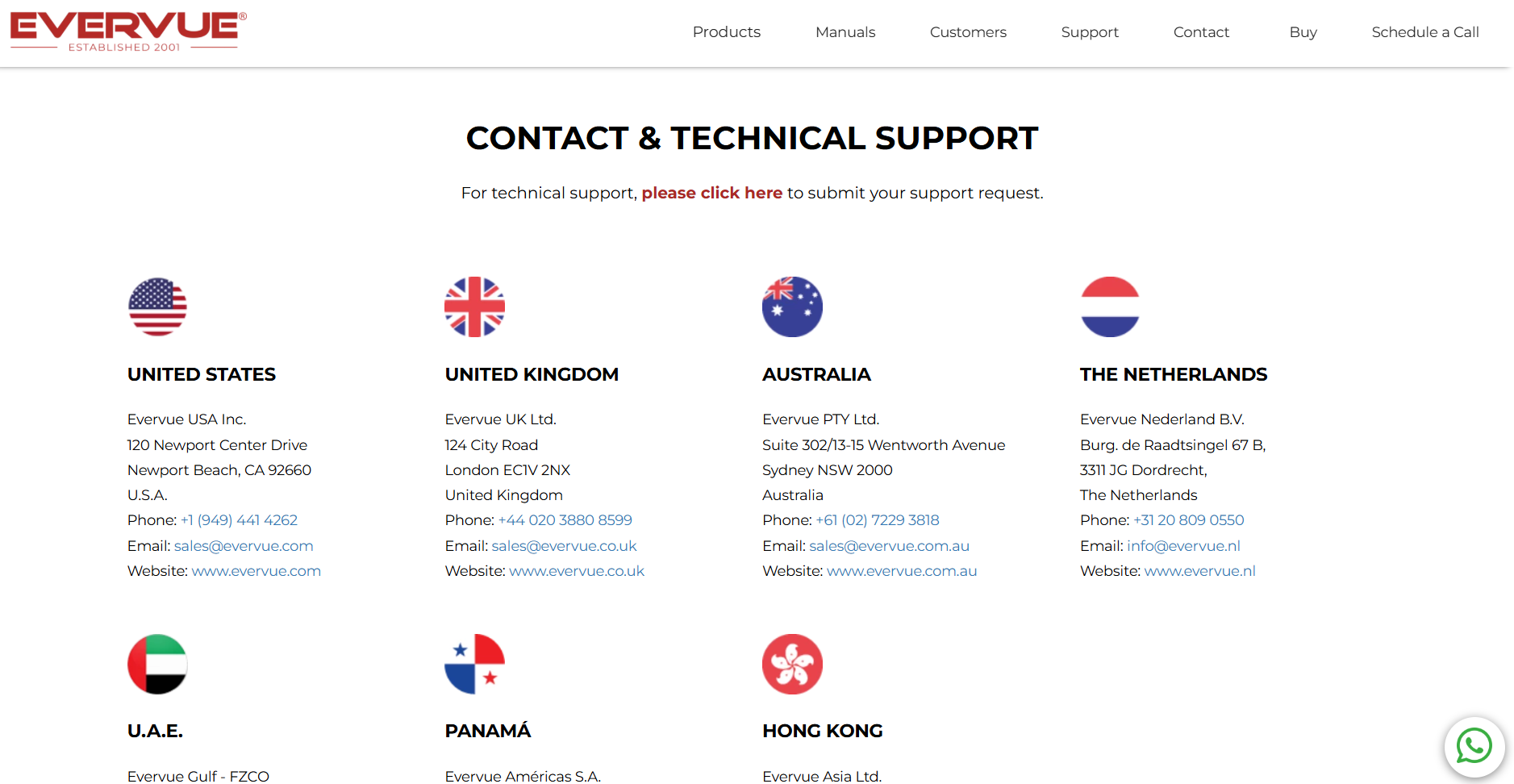 evervue contact page